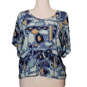 Nic+Zoe Summer Solstice V-Neck Short Sleeve Multicolored Blouse‎ Size L